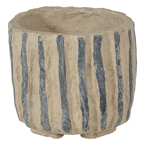WOOOD decoratie pot Karo - Papier Mache - Zand - 20x25x25