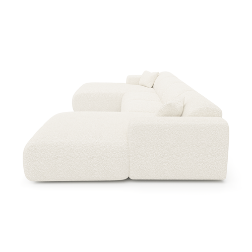 Sia Home - Symmetrische bank MYRA - Bouclette stof - Crème - 366cm - vtwonen shop