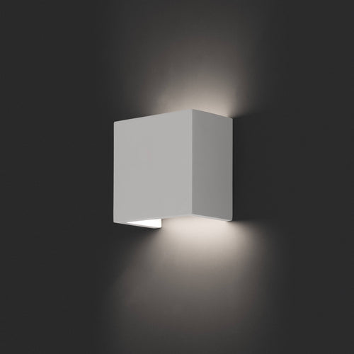 Faro Oslo - 1 Light Up & Down Wandlamp Wit Gips, G9