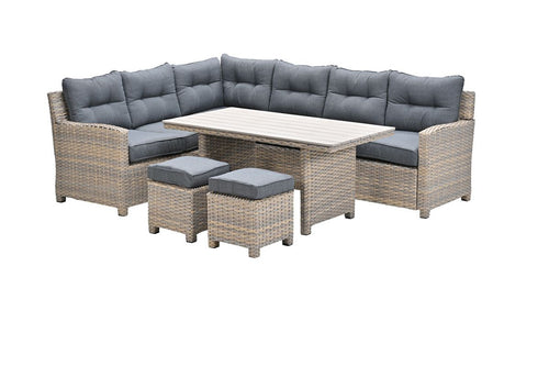 Seagull lounge-diningset - 5-dlg. - links - vintage willow- zwart