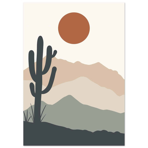 Artfulprints Poster Boho – Western calm   - A4 21x29.7 cm - beige