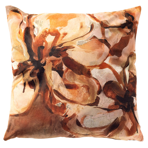 MAUDY - kussenhoes 45x45 cm - bloemmotief - Toast - bruin, beige