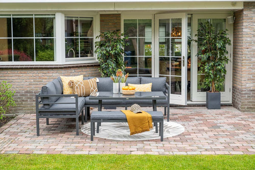 Bleco lounge-diningset - carbon black/reflex black - 7 personen - vtwonen shop