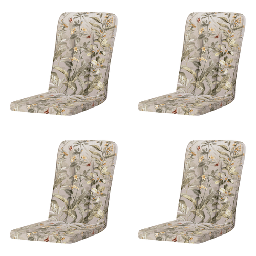 Madison tuintstoelkussen hoge rug Elisa - multikleur - 100x48x6cm - set van 4