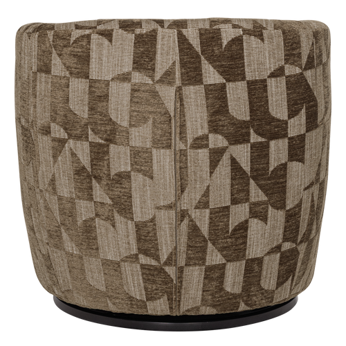 WOOOD draaifauteuil Serra - Grafisch Patroon - Olijfgroen - 68x70x77