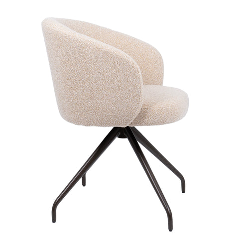 HelloChair eetkamerstiel HC06 Suskin - spinpoot anodic brown - cloud warm naturel - vtwonen shop