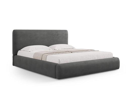 Cosmopolitan Design Opbergbed met hoofdeinde Colonel 180x200cm, chenille, donkergrijs - 220x200x100cm