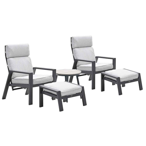 Garden Impressions loungestoelen Lora - Lucas licht grijs - 3-delig