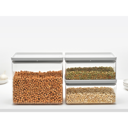 Brabantia Tasty+ Voorraadbussen stapelbaar 1,5 + 1,5 + 3,5 liter - Light Grey
