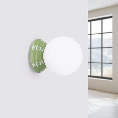 Sollux Lighting Wandlamp ZORI groen IP44 - 12x16x12cm