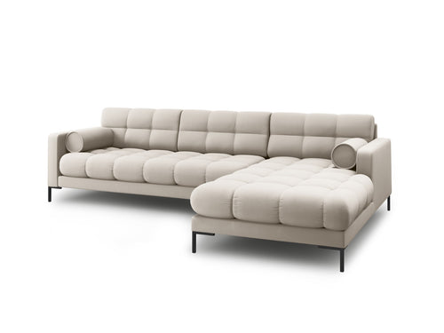 Cosmopolitan Design rechter hoekbank Bali 5-zits, structurele stof, beige - 185x293x75cm