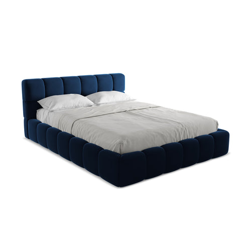LaMiaSofa Bed met opbergruimte Roma - velours - koningsblauw - 180x228x82