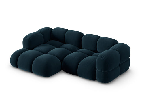 Cosmopolitan Design linker hoekbank Loretto 3-zits, flueel diepe olie - 147x250x68cm