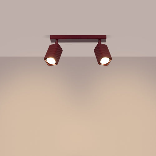Sollux Lighting Plafondlamp RAYO 2 bordeaux - 30x6x16,5cm