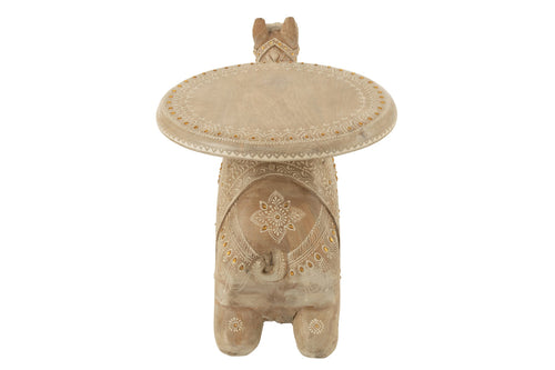 J-Line bijzettafel Kameel - hout - naturel/wit