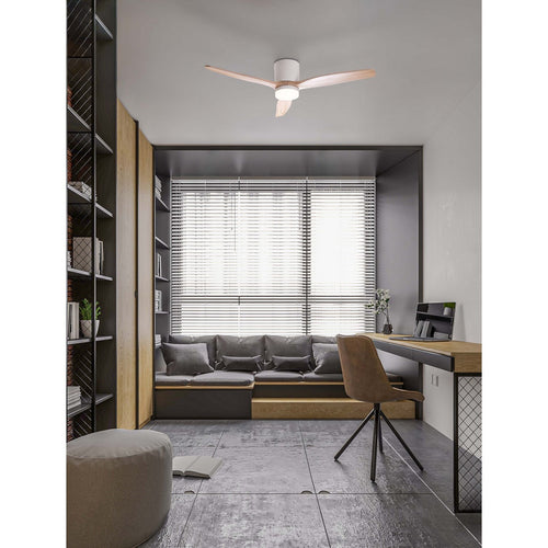 Nova Luce ALOA Plafondventilator Zandwit, Natuurlijk Hout LED 18W 1170lm 3000-4000-6500K Kleurtemperatuur Afstandsbediening