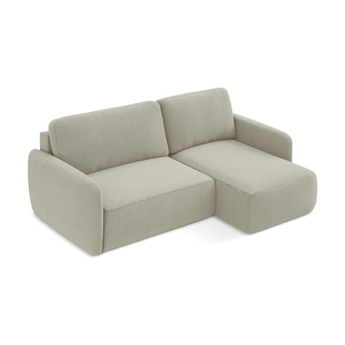 LaMiaSofa hoekbank rechts Corle - textuurstof - lichtbeige - 207x148x86