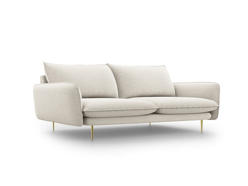 Cosmopolitan Design Bank Vienna 4-zits, structurele stof, lichtbeige - 92x230x95cm