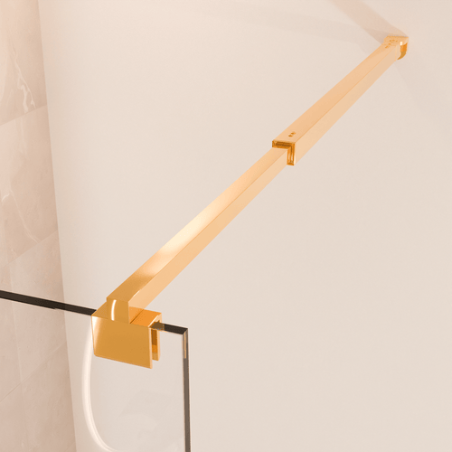 LOMAZOO douchewand Lima - inloopdouche - anti kalk nano coating - helder glas - 8 mm - goud - 90 x 200 cm