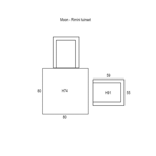 Garden Impressions tuinset Moon - Rimini donker grijs 3-delig - vtwonen shop