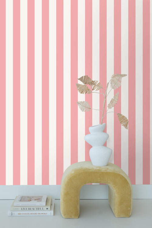 ESTAhome behang strepen licht roze en wit - 53 cm x 10.05 m - 139906 - vtwonen shop
