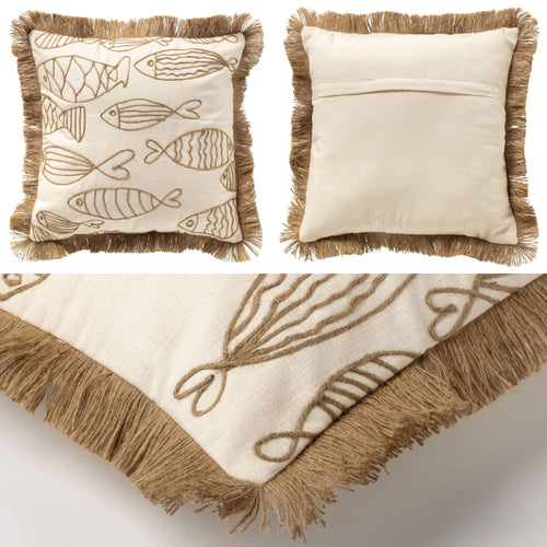 KUSSENSET - 3-delig - Dune Catch - 45x45 cm, 30x50 cm - inclusief binnenkussens - beige, wit