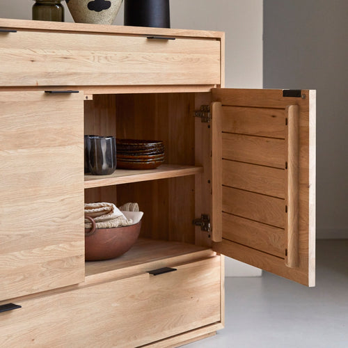 Tikamoon Massief eikenhouten buffet 120 cm - Naturel