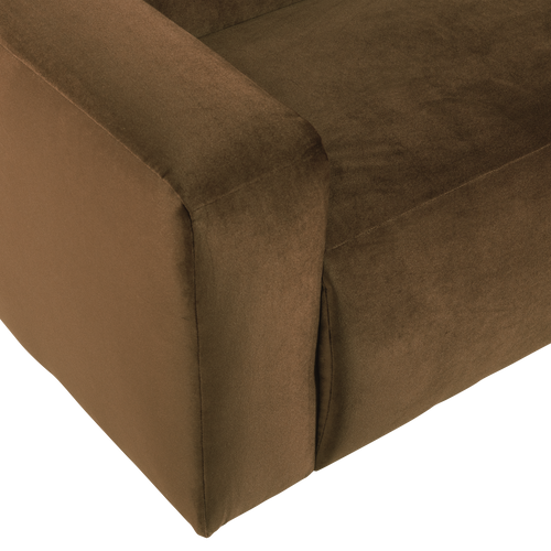 WOOOD 2-zits bank arm links Mojo Base - Velvet - Honinggeel - 74x185x97