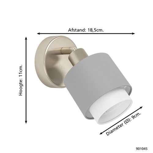 EGLO spot Bellizzi - e14 - ø 9 cm - grijs/wit - vtwonen shop