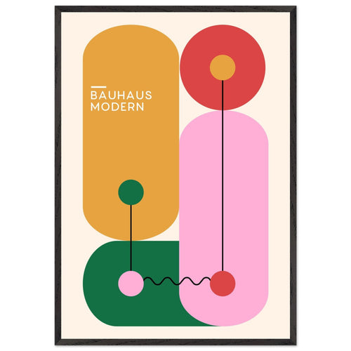 Artfulprints Poster met Lijst Bauhaus - Modern art   - 70x100 cm - Meerkleurig