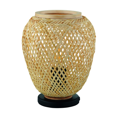 EGLO tafellamp Dembleby - e27 - 25 cm - zwart/natuur - vtwonen shop