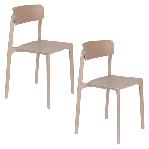 Housecraft Living Clive Tuinstoel/ Eetkamerstoelen Lichtbruin - Set van 4