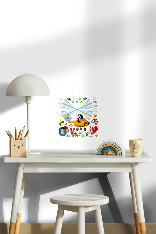 Sanders & Sanders muursticker Het Molletje geel, blauw en oranje - 30 x 30 cm - 600227