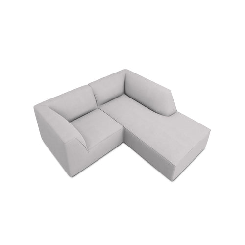 Cosmopolitan Design - Modulaire hoekbank rechts Siena 3-zits, structurele stof lichtgrijs - 180x186x69cm