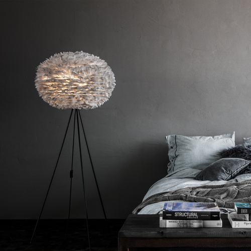 Umage Eos Large vloerlamp light grey - met tripod zwart - Ø 65 cm - vtwonen shop