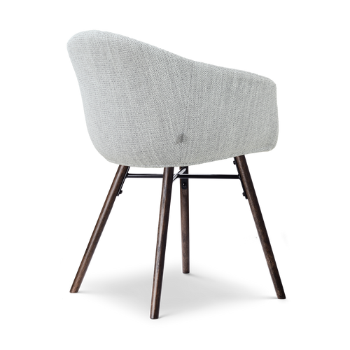 Nolon Nena-Otis Eetkamerstoel Grijs Melange - met Armleuning - Walnoot - vtwonen shop