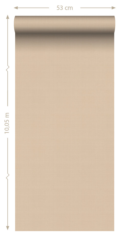 ESTAhome behang linnenstructuur warm beige - 53 cm x 10.05 m - 139472
