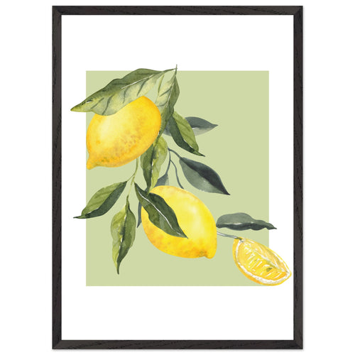 Artfulprints Poster met Lijst Fruits - Lemon tree symphony   - 50x70 cm - Groen