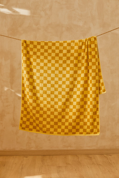 Calma House Strandhanddoek Pipa - Mosterd - 100x180