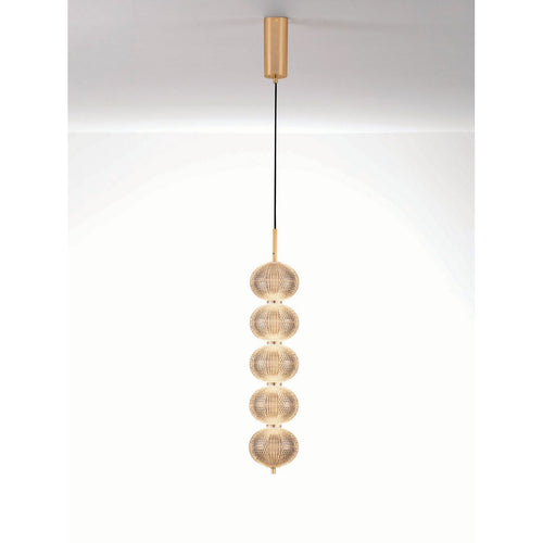 Nova Luce KLELIA Slanke hanglamp voor plafond, messing goud, Triac dimbaar, LED, 30W, 2482lm, 3000K