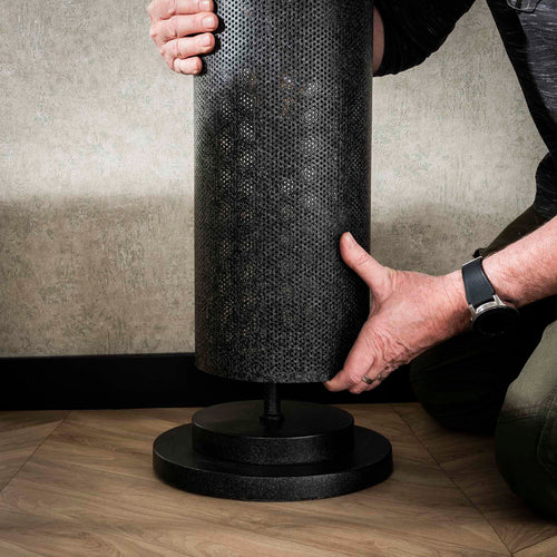 Giga Meubel Vloerlamp Koker Mesh - Zwart Metaal - 5-Lichts - 28x28x149cm - vtwonen shop