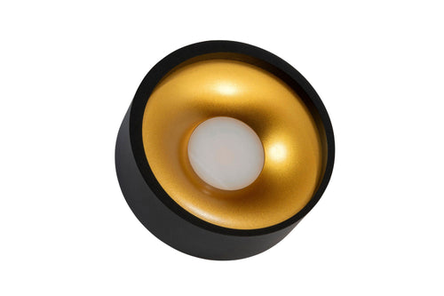 Artdelight plafondlamp Orlando - 1 lichts - 14  x 5   cm - zwart - goud