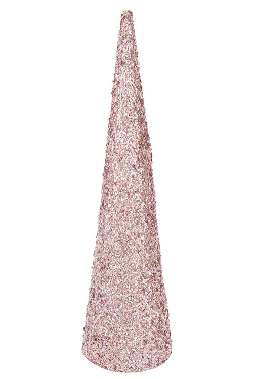 J-Line decoratie Kegel Pailletten Schuim - kunststof - roze - large - vtwonen shop