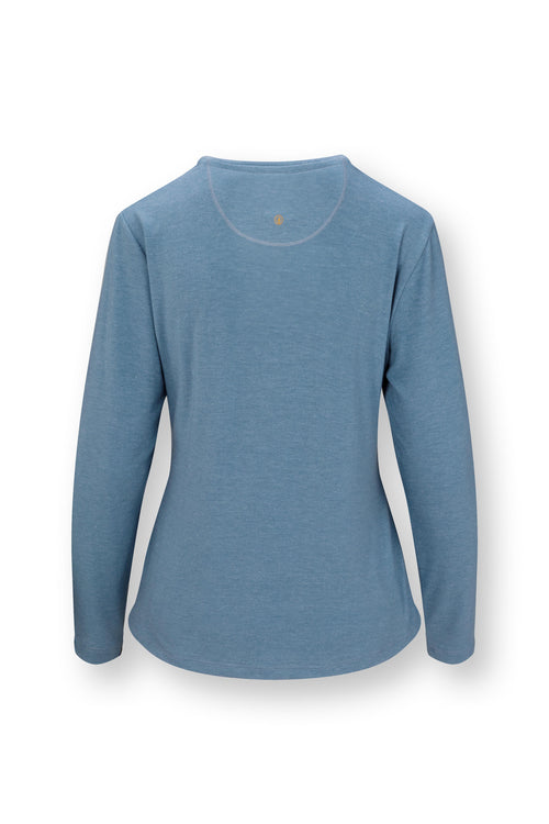 Pip Studio - Tom Pyjama t-shirt - Lange mouw Dames - Melee - Blauw - S