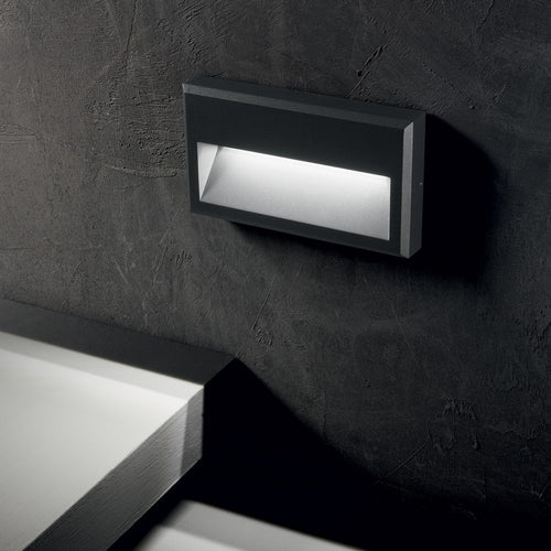 LED Buiten Inbouw Wandlamp Antraciet IP65, 3000K