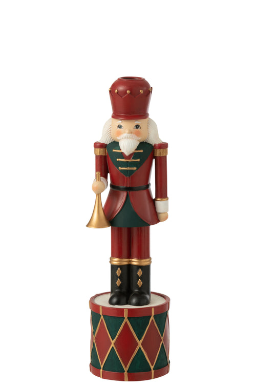 J-Line kaarshouder Notenkraker - polyresin - rood/groen - large