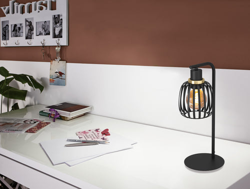 EGLO tafellamp Pocicas - e27 - 50 cm - zwart/goud