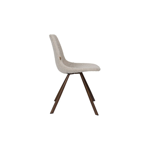 Dutchbone Franky Eetkamerstoelen  Bouclé Beige - Set van 2 - vtwonen shop