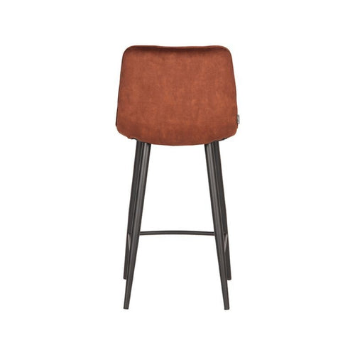 LABEL51 Barstoel Jelt - Bruin Velvet - Zithoogte 65cm - Set van 2