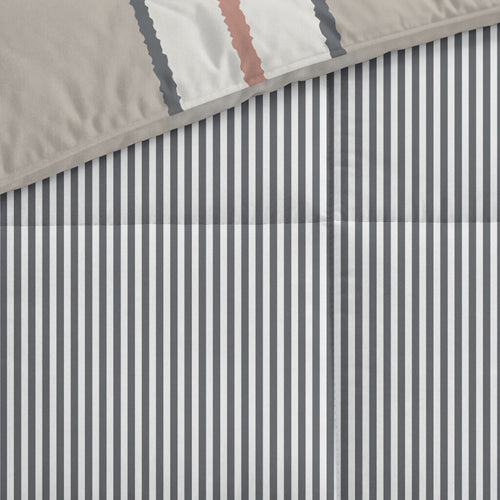 Byrklund - Dekbed zonder overtrek Lined Up - 200x200 cm - Zand / Antraciet